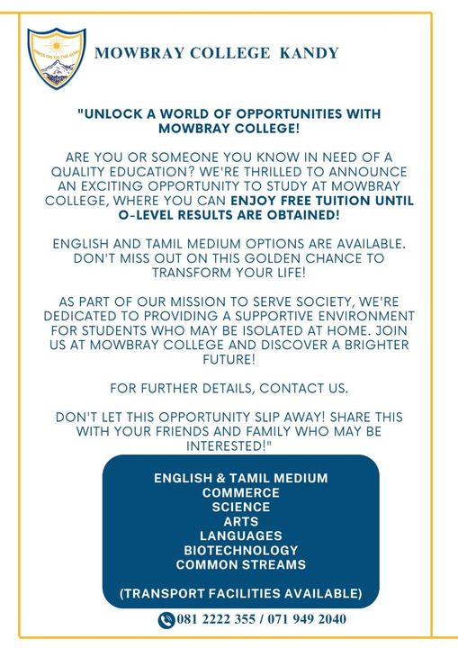 Learning Opportunities at Mowbray