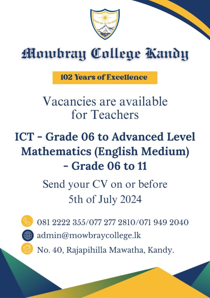 Teaching Vacancies for ICT & Mathematics