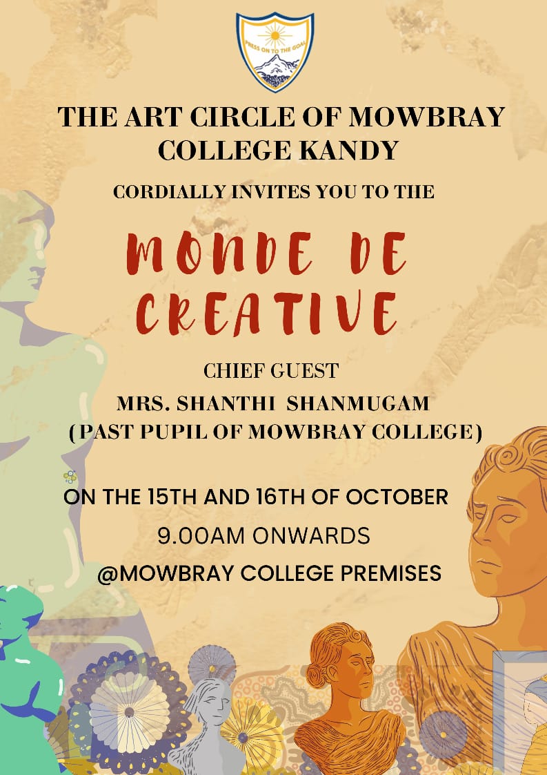 Monde De Creative event organized by the Art Circle of Mowbray College, Kandy